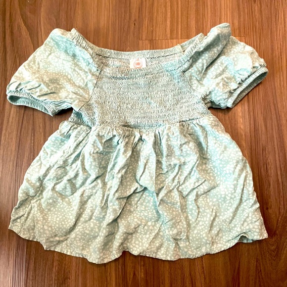 Wonder Nation Girls Teal Smocked top size XS 4/5 - Picture 1 of 4